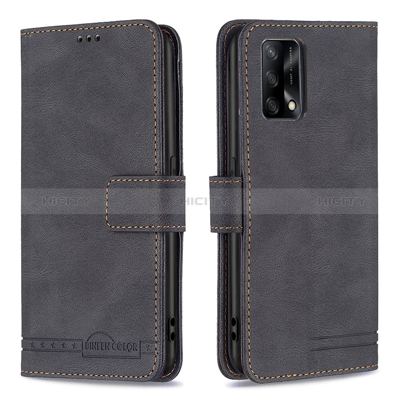 Coque Portefeuille Livre Cuir Etui Clapet B05F pour Oppo F19 Noir Plus