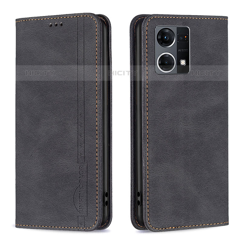 Coque Portefeuille Livre Cuir Etui Clapet B05F pour Oppo Reno7 4G Noir Plus