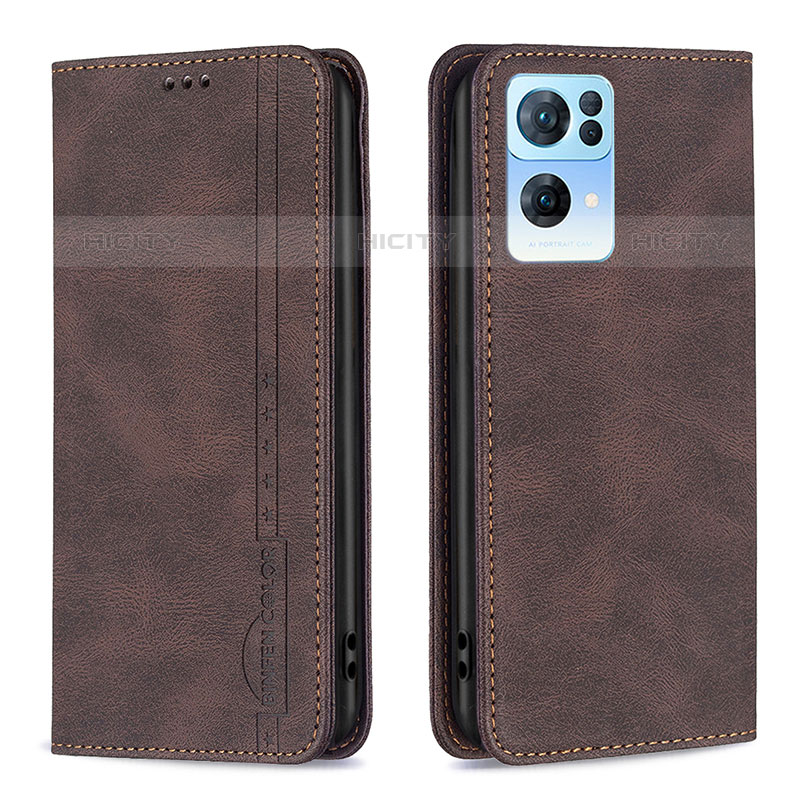 Coque Portefeuille Livre Cuir Etui Clapet B05F pour Oppo Reno7 Pro 5G Marron Plus