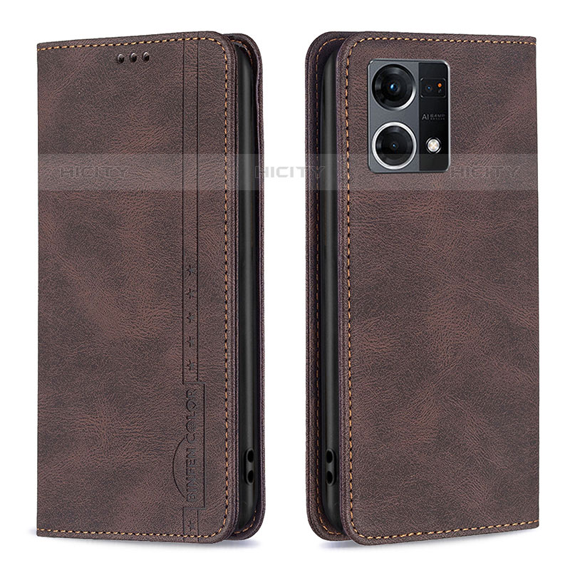 Coque Portefeuille Livre Cuir Etui Clapet B05F pour Oppo Reno8 4G Marron Plus