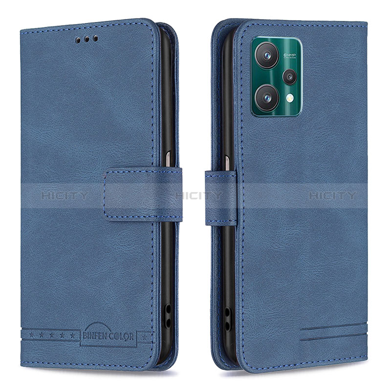 Coque Portefeuille Livre Cuir Etui Clapet B05F pour Realme 9 5G Bleu Plus