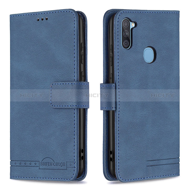 Coque Portefeuille Livre Cuir Etui Clapet B05F pour Samsung Galaxy A11 Bleu Plus