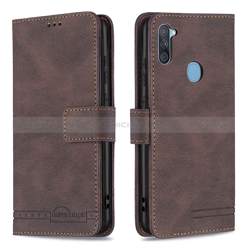 Coque Portefeuille Livre Cuir Etui Clapet B05F pour Samsung Galaxy A11 Marron Plus