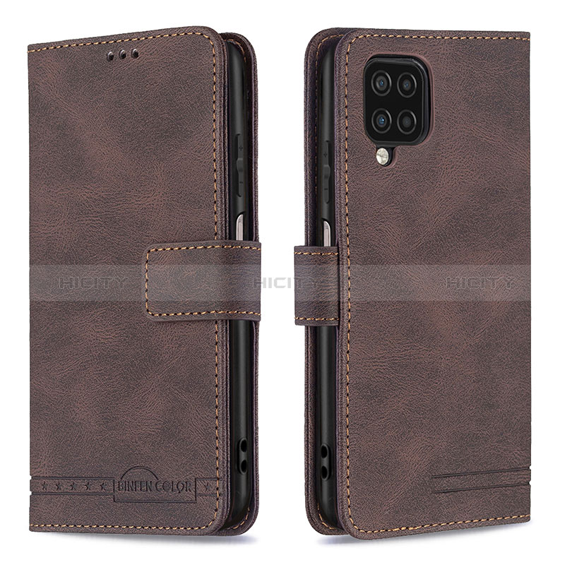 Coque Portefeuille Livre Cuir Etui Clapet B05F pour Samsung Galaxy A12 5G Marron Plus