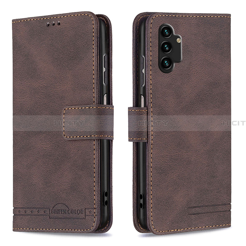 Coque Portefeuille Livre Cuir Etui Clapet B05F pour Samsung Galaxy A13 4G Marron Plus