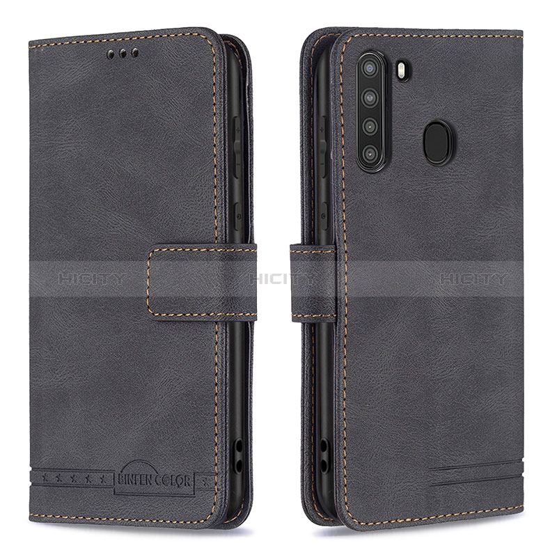 Coque Portefeuille Livre Cuir Etui Clapet B05F pour Samsung Galaxy A21 Noir Plus