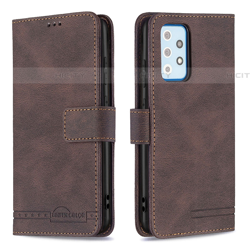 Coque Portefeuille Livre Cuir Etui Clapet B05F pour Samsung Galaxy A52 5G Marron Plus