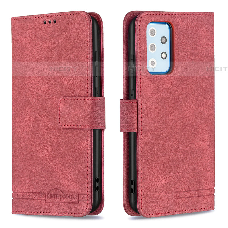 Coque Portefeuille Livre Cuir Etui Clapet B05F pour Samsung Galaxy A52 5G Rouge Plus