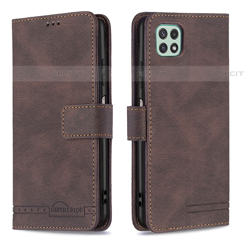 Coque Portefeuille Livre Cuir Etui Clapet B05F pour Samsung Galaxy F42 5G Marron Plus