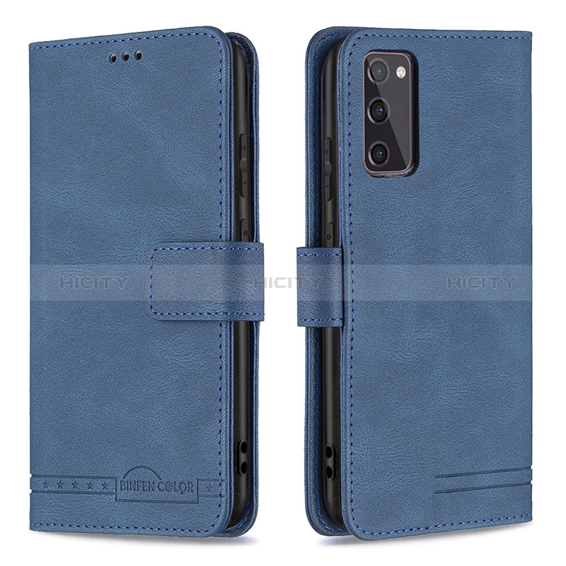 Coque Portefeuille Livre Cuir Etui Clapet B05F pour Samsung Galaxy S20 FE (2022) 5G Bleu Plus