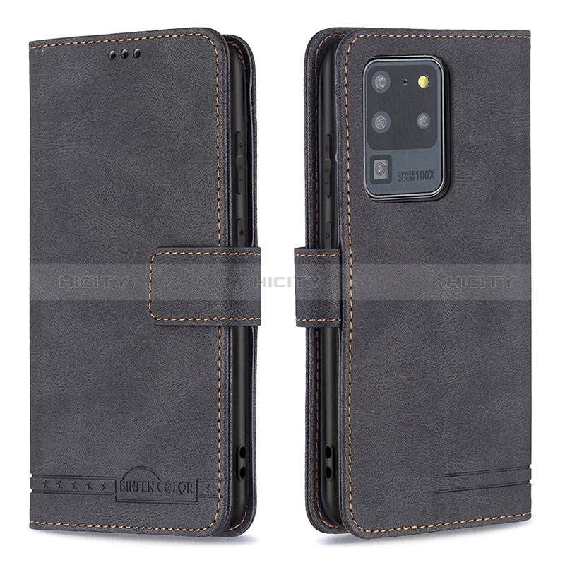 Coque Portefeuille Livre Cuir Etui Clapet B05F pour Samsung Galaxy S20 Ultra 5G Noir Plus