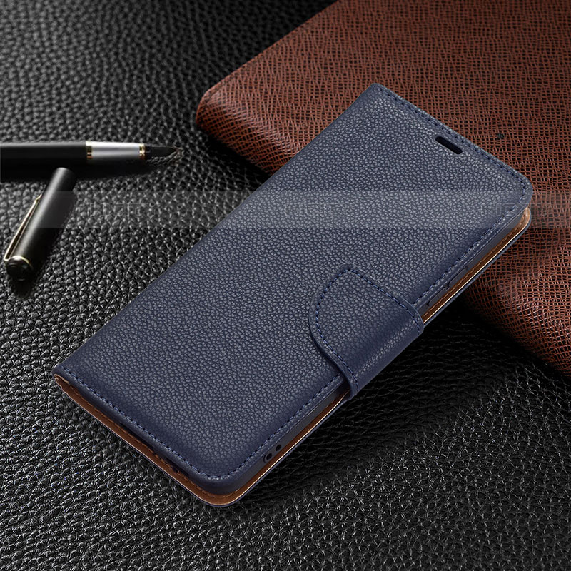 Coque Portefeuille Livre Cuir Etui Clapet B05F pour Samsung Galaxy S21 5G Bleu Plus