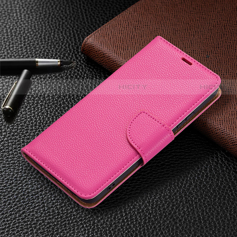 Coque Portefeuille Livre Cuir Etui Clapet B05F pour Samsung Galaxy S21 FE 5G Rose Rouge Plus