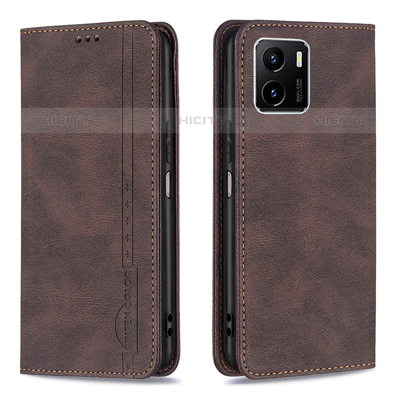 Coque Portefeuille Livre Cuir Etui Clapet B05F pour Vivo iQOO U5x Marron Plus