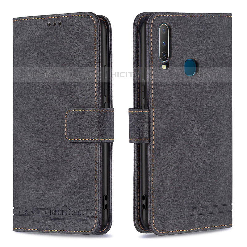 Coque Portefeuille Livre Cuir Etui Clapet B05F pour Vivo Y12 Noir Plus