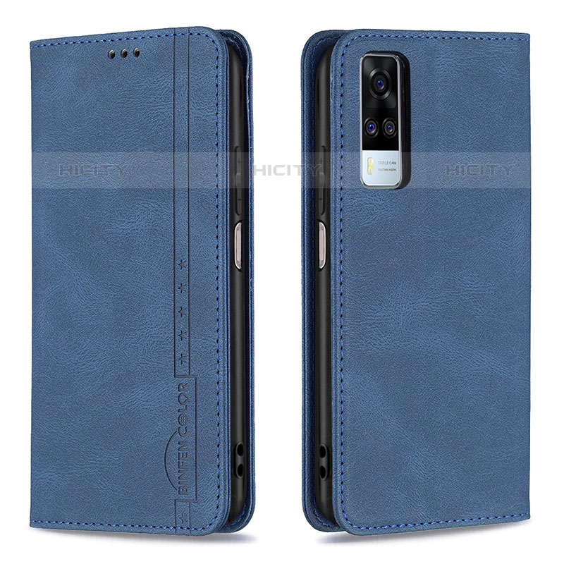 Coque Portefeuille Livre Cuir Etui Clapet B05F pour Vivo Y51A Bleu Plus