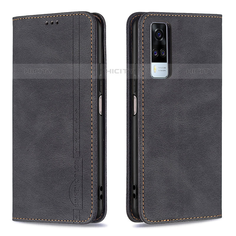 Coque Portefeuille Livre Cuir Etui Clapet B05F pour Vivo Y51A Noir Plus