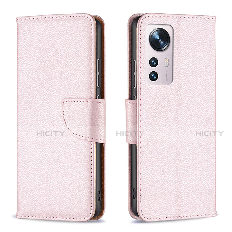 Coque Portefeuille Livre Cuir Etui Clapet B05F pour Xiaomi Mi 12 5G Rose Plus