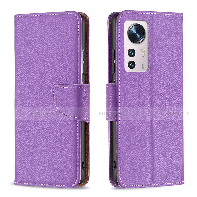 Coque Portefeuille Livre Cuir Etui Clapet B05F pour Xiaomi Mi 12 5G Violet Plus