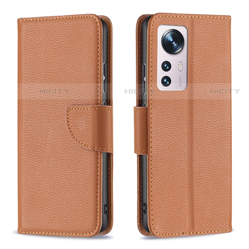 Coque Portefeuille Livre Cuir Etui Clapet B05F pour Xiaomi Mi 12 Pro 5G Marron Plus