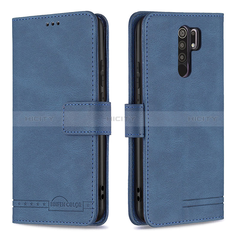 Coque Portefeuille Livre Cuir Etui Clapet B05F pour Xiaomi Poco M2 Bleu Plus