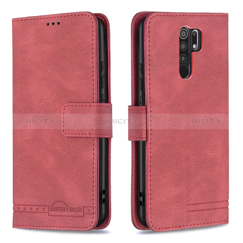 Coque Portefeuille Livre Cuir Etui Clapet B05F pour Xiaomi Poco M2 Rouge Plus