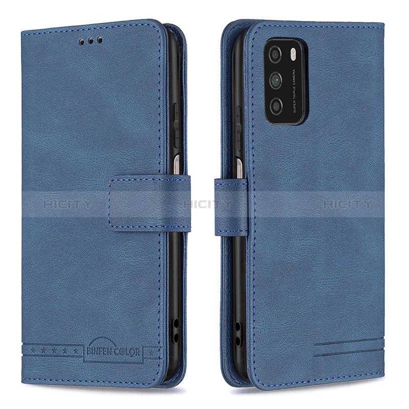 Coque Portefeuille Livre Cuir Etui Clapet B05F pour Xiaomi Poco M3 Bleu Plus