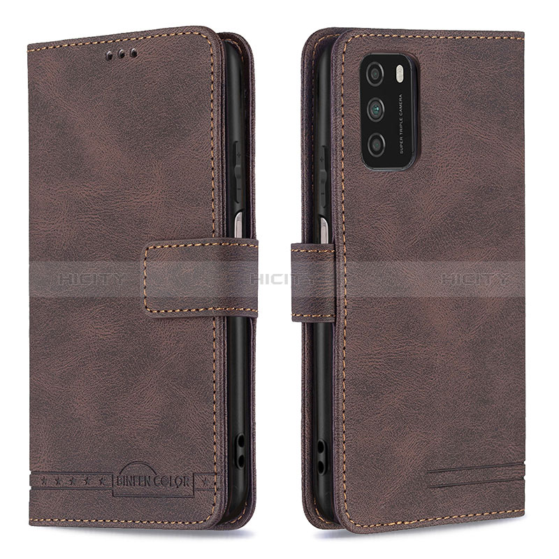 Coque Portefeuille Livre Cuir Etui Clapet B05F pour Xiaomi Poco M3 Marron Plus