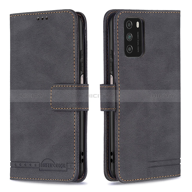 Coque Portefeuille Livre Cuir Etui Clapet B05F pour Xiaomi Poco M3 Noir Plus