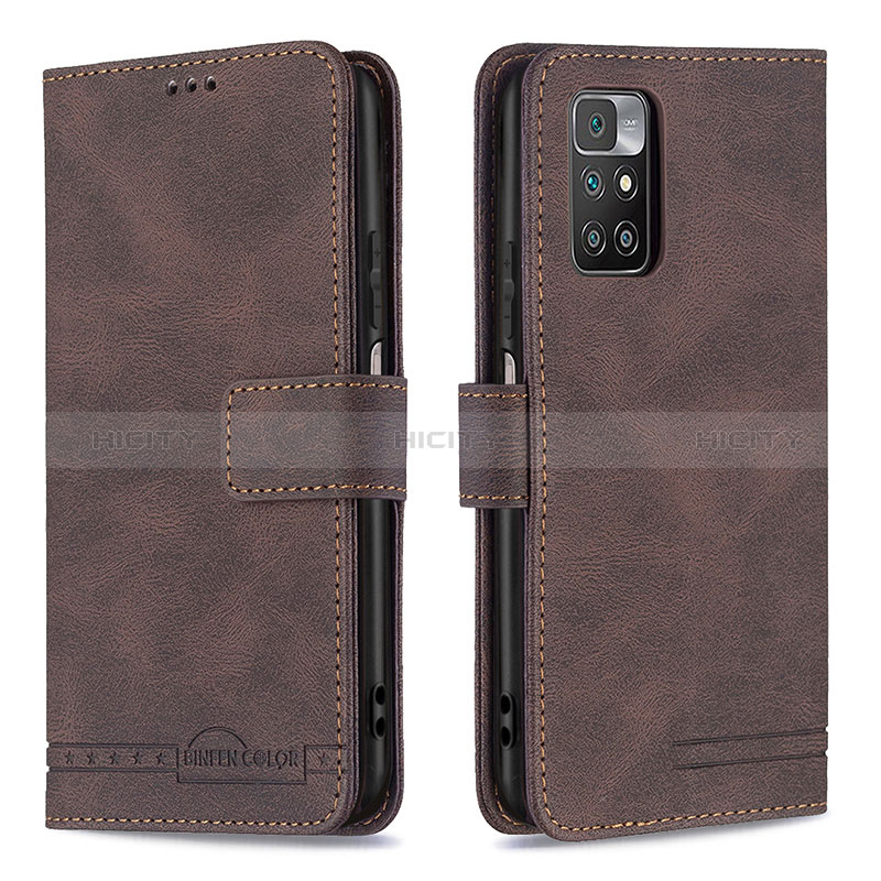 Coque Portefeuille Livre Cuir Etui Clapet B05F pour Xiaomi Redmi 10 4G Marron Plus