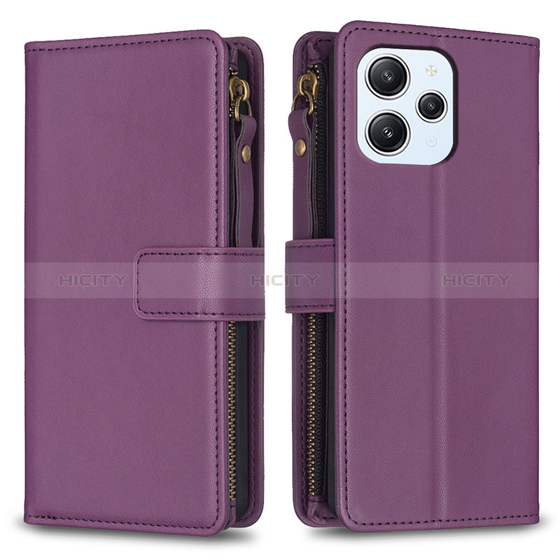 Coque Portefeuille Livre Cuir Etui Clapet B05F pour Xiaomi Redmi 12 4G Violet Plus