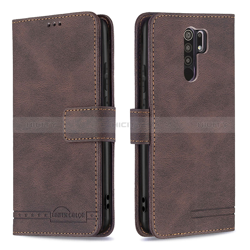 Coque Portefeuille Livre Cuir Etui Clapet B05F pour Xiaomi Redmi 9 Prime India Marron Plus