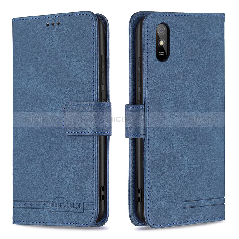 Coque Portefeuille Livre Cuir Etui Clapet B05F pour Xiaomi Redmi 9A Bleu Plus