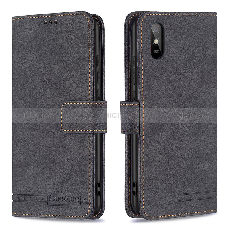 Coque Portefeuille Livre Cuir Etui Clapet B05F pour Xiaomi Redmi 9A Noir Plus