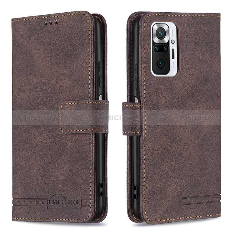 Coque Portefeuille Livre Cuir Etui Clapet B05F pour Xiaomi Redmi Note 10 Pro 4G Marron Plus