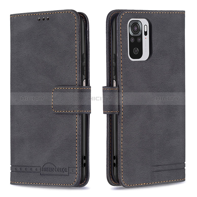 Coque Portefeuille Livre Cuir Etui Clapet B05F pour Xiaomi Redmi Note 10S 4G Noir Plus