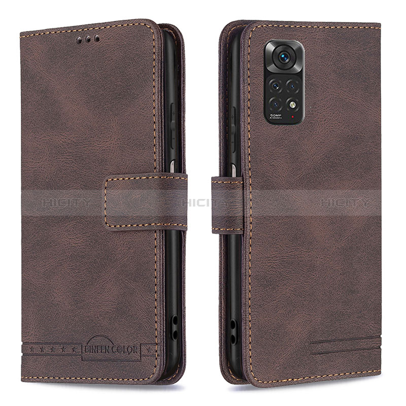 Coque Portefeuille Livre Cuir Etui Clapet B05F pour Xiaomi Redmi Note 11S 4G Marron Plus