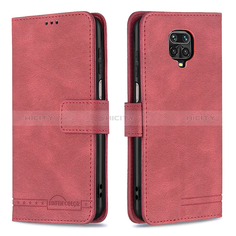 Coque Portefeuille Livre Cuir Etui Clapet B05F pour Xiaomi Redmi Note 9S Rouge Plus