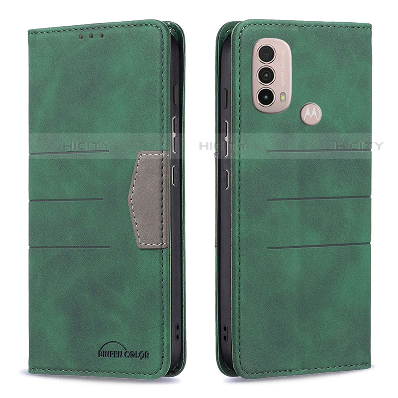 Coque Portefeuille Livre Cuir Etui Clapet B06F pour Motorola Moto E30 Vert Plus