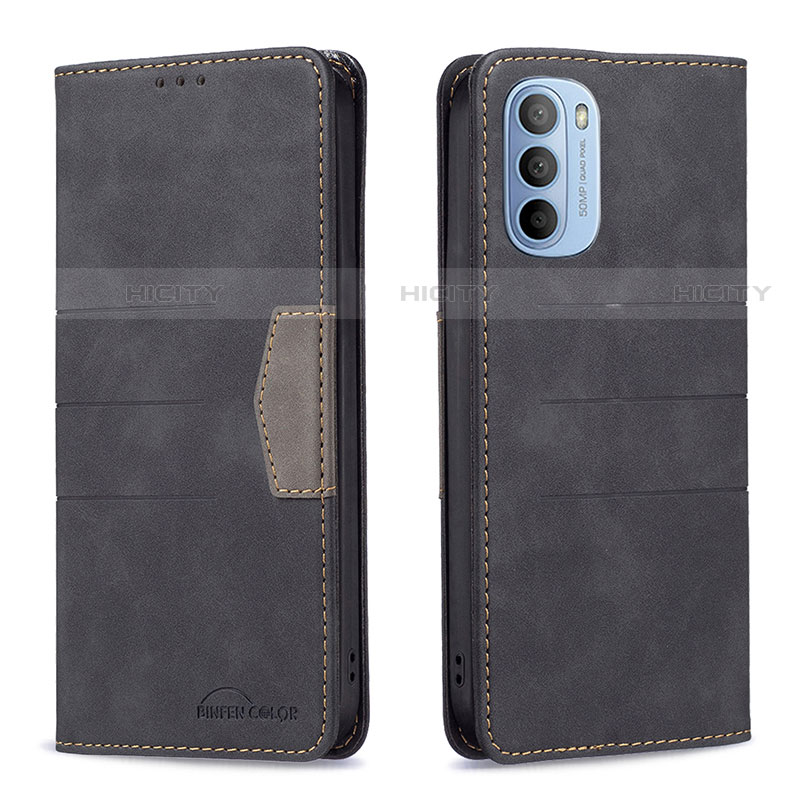 Coque Portefeuille Livre Cuir Etui Clapet B06F pour Motorola Moto G41 Noir Plus