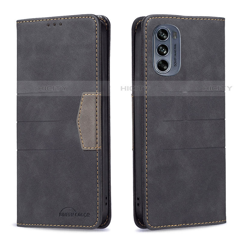 Coque Portefeuille Livre Cuir Etui Clapet B06F pour Motorola Moto G62 5G Noir Plus