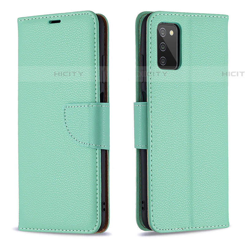 Coque Portefeuille Livre Cuir Etui Clapet B06F pour Samsung Galaxy A03s Vert Plus