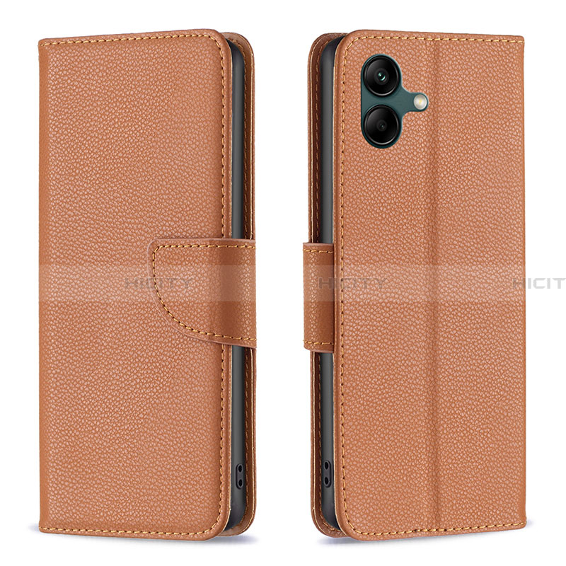 Coque Portefeuille Livre Cuir Etui Clapet B06F pour Samsung Galaxy A04 4G Marron Plus