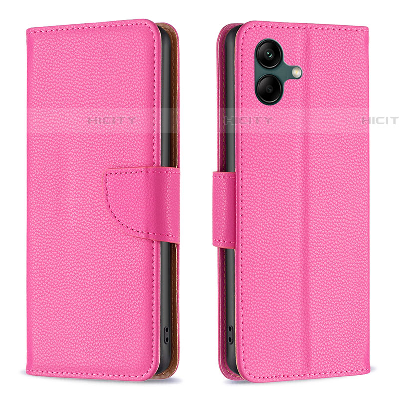 Coque Portefeuille Livre Cuir Etui Clapet B06F pour Samsung Galaxy A04E Rose Rouge Plus