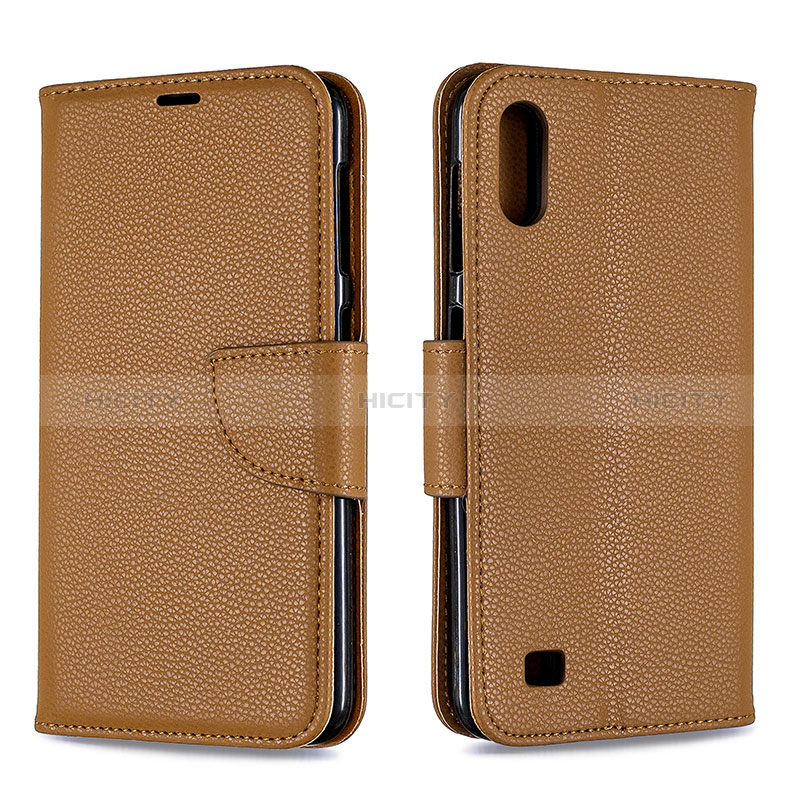 Coque Portefeuille Livre Cuir Etui Clapet B06F pour Samsung Galaxy A10 Marron Plus