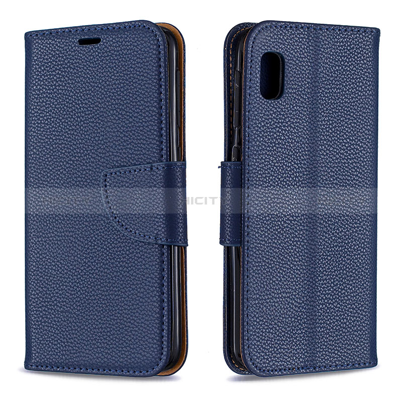 Coque Portefeuille Livre Cuir Etui Clapet B06F pour Samsung Galaxy A10e Bleu Plus