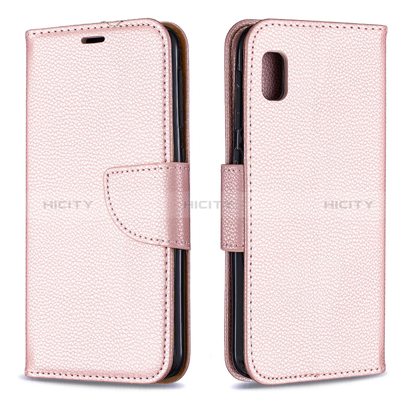 Coque Portefeuille Livre Cuir Etui Clapet B06F pour Samsung Galaxy A10e Or Rose Plus