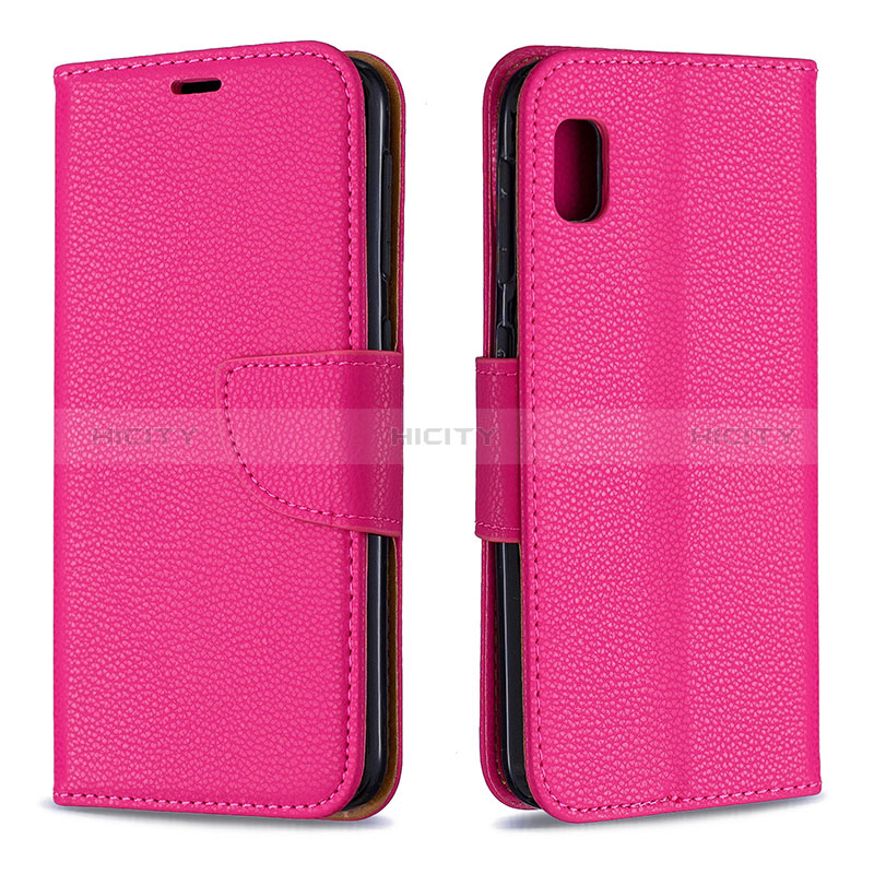 Coque Portefeuille Livre Cuir Etui Clapet B06F pour Samsung Galaxy A10e Rose Rouge Plus