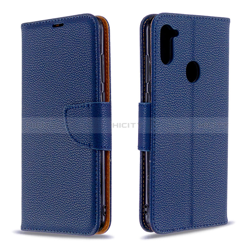 Coque Portefeuille Livre Cuir Etui Clapet B06F pour Samsung Galaxy A11 Bleu Plus