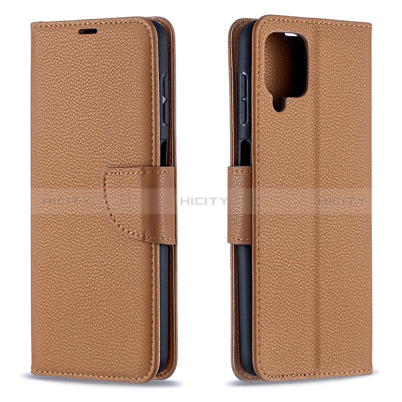 Coque Portefeuille Livre Cuir Etui Clapet B06F pour Samsung Galaxy A12 5G Marron Plus